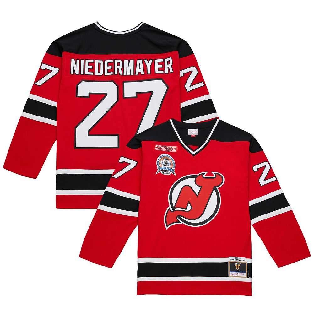 Men's Mitchell & Ness Scott Niedermayer Red New Jersey Devils Big & Tall 1999/00 Blue Line 2.0 Jersey