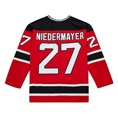 Men's Mitchell & Ness Scott Niedermayer Red New Jersey Devils Big & Tall 1999/00 Blue Line 2.0 Jersey