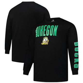 Men's Fanatics Black Oregon Ducks Big & Tall Vision Long Sleeve T-Shirt
