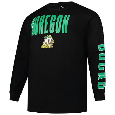 Men's Fanatics Black Oregon Ducks Big & Tall Vision Long Sleeve T-Shirt