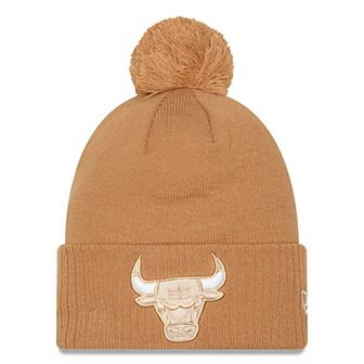 Men's New Era Tan Chicago Bulls 2024/25 City Edition Cuffed Knit Hat with Pom