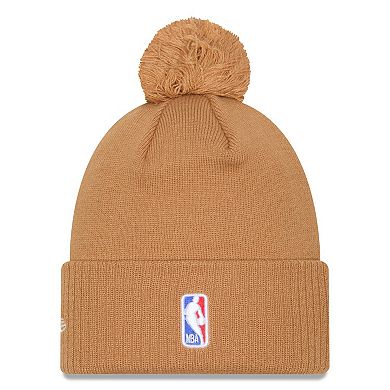 Men's New Era Tan Chicago Bulls 2024/25 City Edition Cuffed Knit Hat with Pom