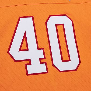 Men's Mitchell & Ness Mike Alstott Orange Tampa Bay Buccaneers Player Name & Number Hoodie Legacy Jersey