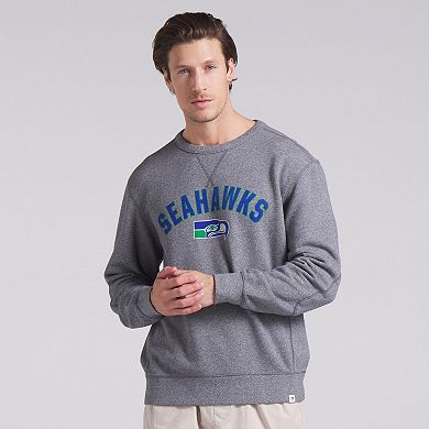 Men's Fanatics Heather Gray Seattle Seahawks Loop Terry Pullover Sweatshirt