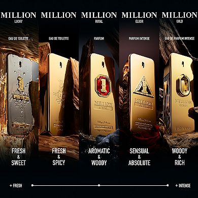 Rabanne Million Gold Eau de Parfum Intense 3 Piece Cologne Gift Set