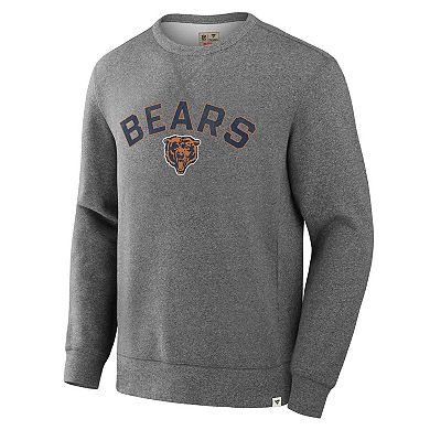 Men's Fanatics Heather Gray Chicago Bears Loop Terry Pullover Sweatshirt
