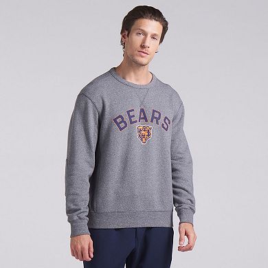 Men's Fanatics Heather Gray Chicago Bears Loop Terry Pullover Sweatshirt