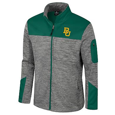 Men's Colosseum Gray/Green Baylor Bears Guard Full-Zip Jacket