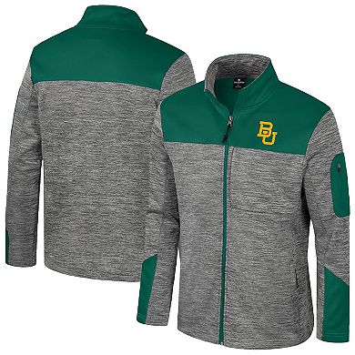 Men's Colosseum Gray/Green Baylor Bears Guard Full-Zip Jacket