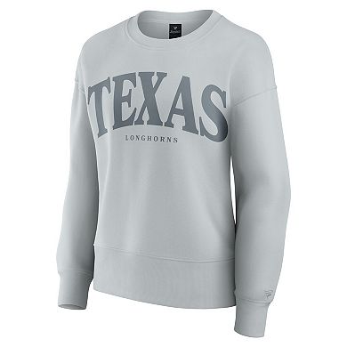 Women's Fanatics Gray Texas Longhorns Supersoft Flow Fleece Pullover Sweatshirt