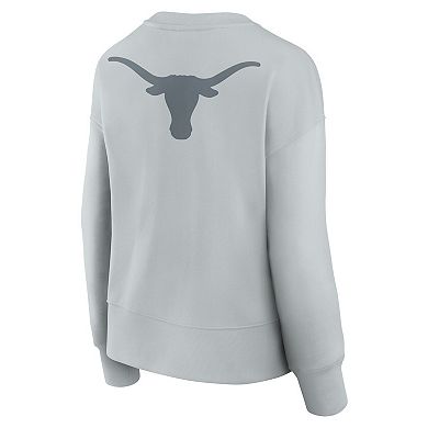 Women's Fanatics Gray Texas Longhorns Supersoft Flow Fleece Pullover Sweatshirt