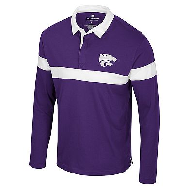 Men's Colosseum Purple Kansas State Wildcats Too Cool For School Long Sleeve Polo
