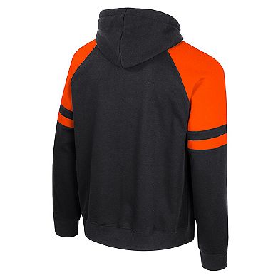 Men's Colosseum Black Oregon State Beavers Todd Raglan Pullover Hoodie