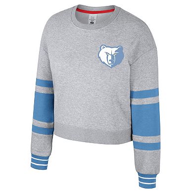 Women's Stadium Essentials Heather Gray Memphis Grizzlies 2024/25 City Edition Scrimmage Cropped Pullover Sweatshirt