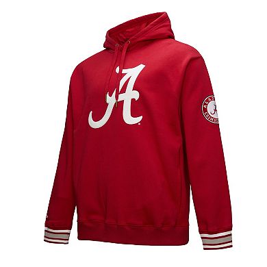 Men's Mitchell & Ness Crimson Alabama Crimson Tide Chainstich Fleece Pullover Hoodie
