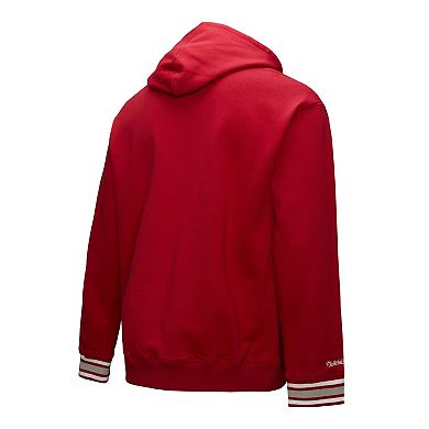 Men's Mitchell & Ness Crimson Alabama Crimson Tide Chainstich Fleece Pullover Hoodie