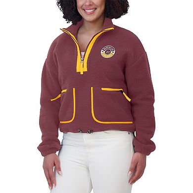 Women's WEAR by Erin Andrews Burgundy Washington Commanders Polar Fleece Half-Zip Jacket