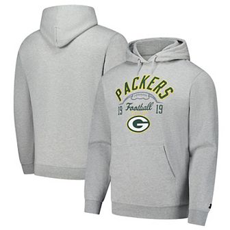 Men's Starter Heather Gray Green Bay Packers Pullover Hoodie
