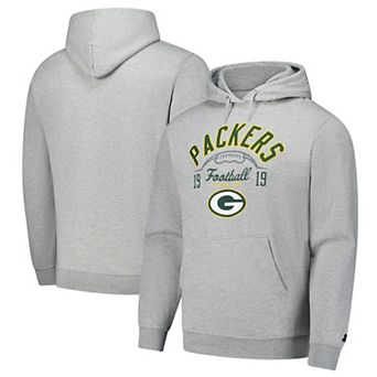 Men's Starter Heather Gray Green Bay Packers Pullover Hoodie