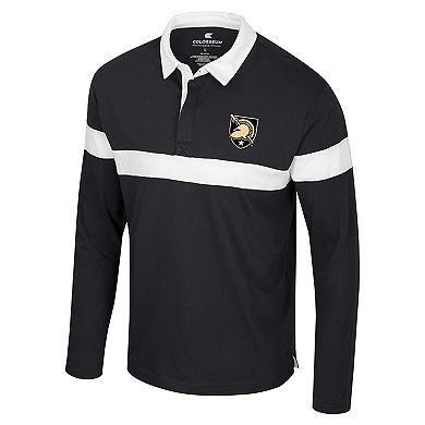 Men's Colosseum Black Army Black Knights Too Cool For School Long Sleeve Polo