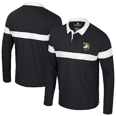 Men's Colosseum Black Army Black Knights Too Cool For School Long Sleeve Polo