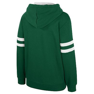 Women's Stadium Essentials Hunter Green Milwaukee Bucks Road Game Pullover Hoodie