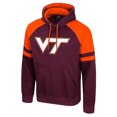 Men's Colosseum Maroon Virginia Tech Hokies Todd Raglan Pullover Hoodie