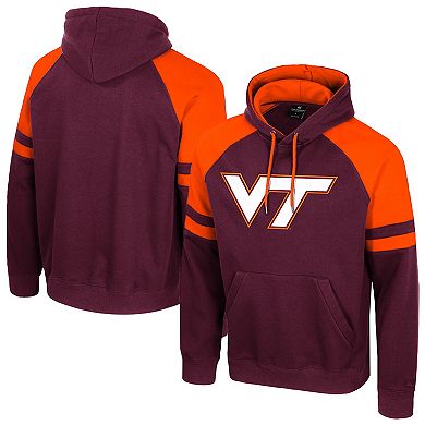 Men's Colosseum Maroon Virginia Tech Hokies Todd Raglan Pullover Hoodie