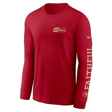 Men's Nike Scarlet San Francisco 49ers All Out Long Sleeve T-Shirt