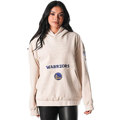 Unisex The Wild Collective Cream Golden State Warriors Corduroy Tri-Blend Pullover Hoodie