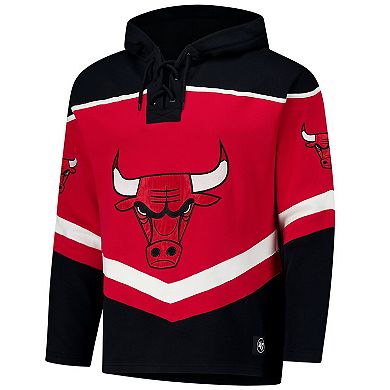 Men's '47 Red Chicago Bulls Layup Lacer Pullover Hoodie