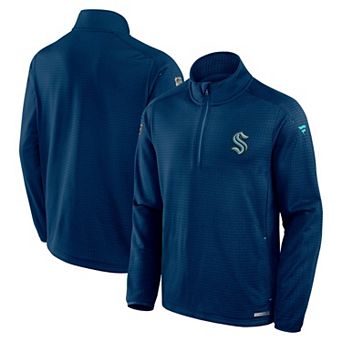 Men's Fanatics Deep Sea Blue Seattle Kraken Big & Tall Authentic Pro Quarter-Zip Pullover