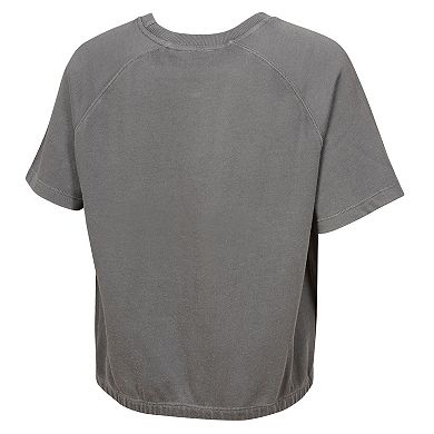 Women's Gray Minnesota Vikings Mineral Wash Short Sleeve Top