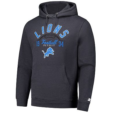 Men's Starter Charcoal Detroit Lions Pullover Hoodie