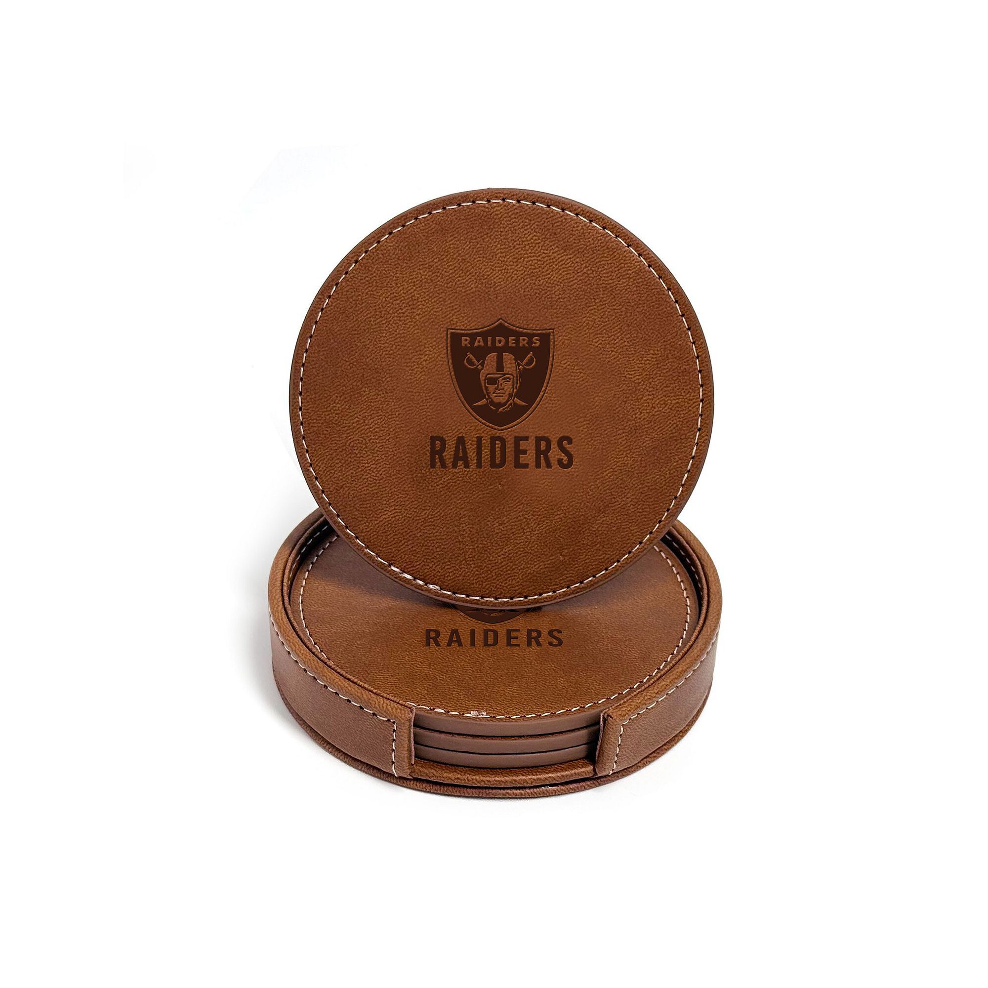 Las Vegas Raiders 4-Pack Faux Leather Coaster Set, Lvr Team