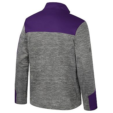 Men's Colosseum Gray/Purple Kansas State Wildcats Guard Full-Zip Jacket
