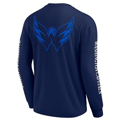 Men's Fanatics Navy Washington Capitals Elements Strive Long Sleeve T-Shirt