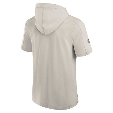 Men's Fanatics Cream New York Rangers Authentic Pro Road Performance Short Sleeve Pullover Hoodie