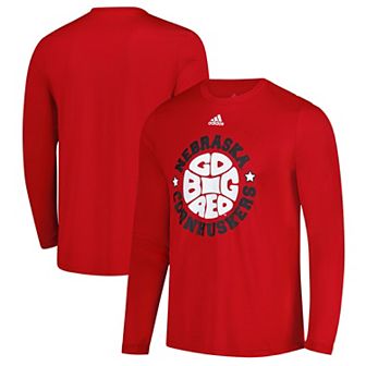 Men's adidas Scarlet Nebraska Huskers Shooter Long Sleeve T-Shirt