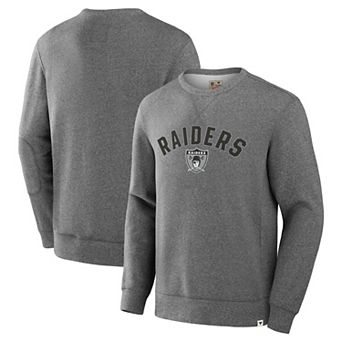 Men's Fanatics Heather Gray Las Vegas Raiders Loop Terry Pullover Sweatshirt