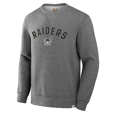 Men's Fanatics Heather Gray Las Vegas Raiders Loop Terry Pullover Sweatshirt