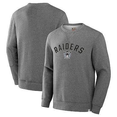 Men's Fanatics Heather Gray Las Vegas Raiders Loop Terry Pullover Sweatshirt