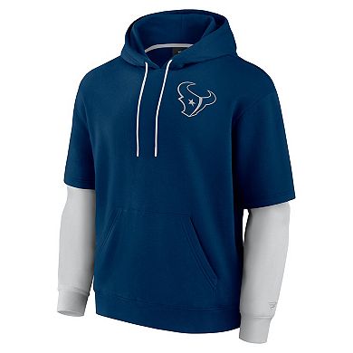 Unisex Fanatics Navy Houston Texans Sleek Elements Pullover Hoodie
