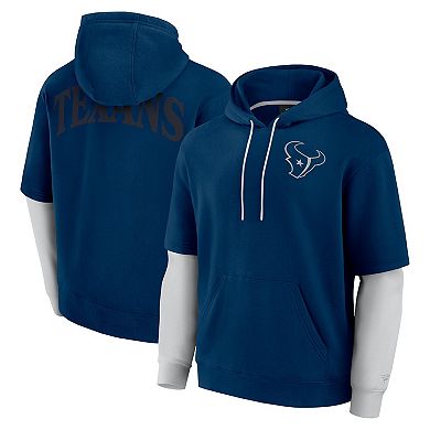 Unisex Fanatics Navy Houston Texans Sleek Elements Pullover Hoodie