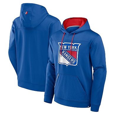 Men's Fanatics Blue New York Rangers Defender Pullover Hoodie