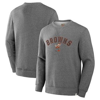 Men's Fanatics Heather Gray Cleveland Browns Loop Terry Pullover Sweatshirt