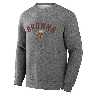 Men's Fanatics Heather Gray Cleveland Browns Loop Terry Pullover Sweatshirt