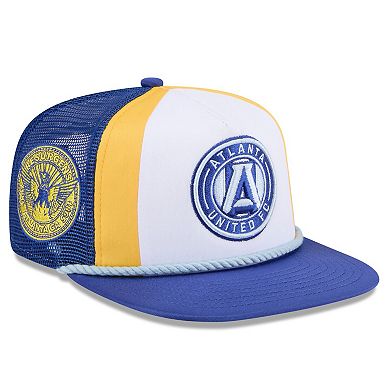 Men's New Era White Atlanta United FC 2024 Jersey Hook A-Frame Trucker 9FIFTY Snapback Hat