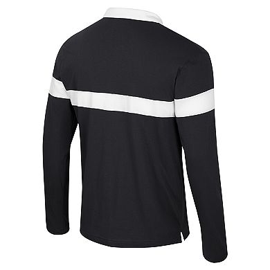 Men's Colosseum Black Colorado Buffaloes Too Cool For School Long Sleeve Polo