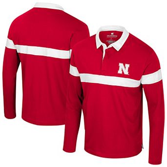 Men's Colosseum Scarlet Nebraska Huskers Too Cool For School Long Sleeve Polo
